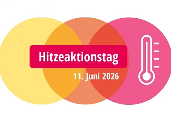 Logo des Hitzeaktionstages mit Kreisen in unterschiedlichen Rot- und Gelbtönen
