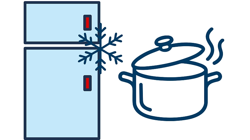 Freezer and saucepan