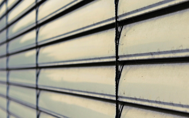 Closed blinds.