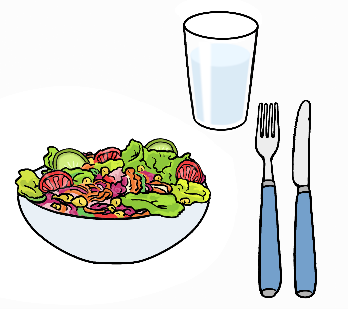Gedeckter Tisch mit Salat